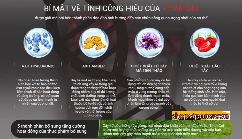 thành phần titan gel gold nga