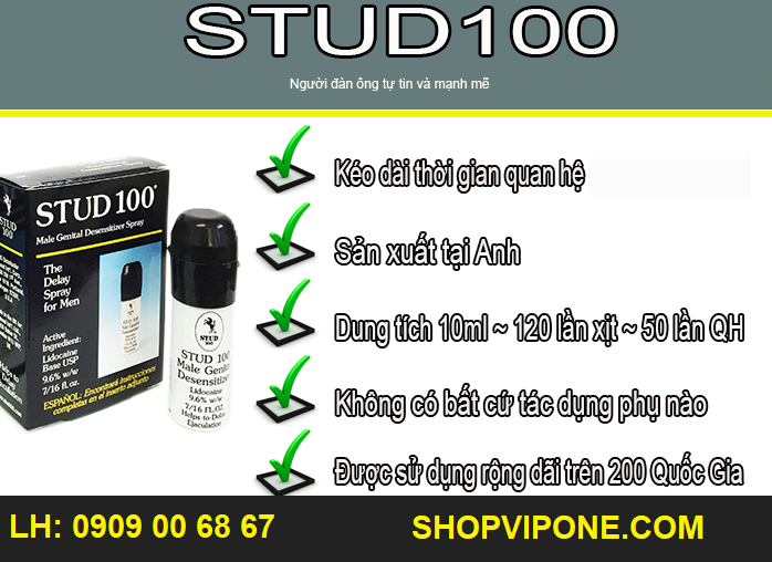 TỔNG ĐẠI LÝ CHAI XỊT STUD 100 USA