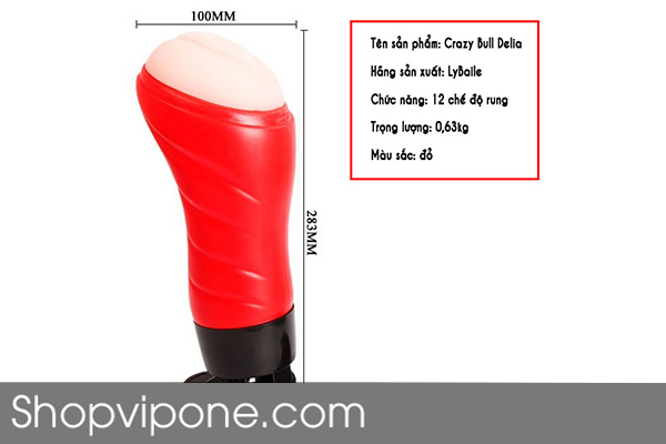 Âm đạo giả Crazy Bull gắn tường Delia rung rên