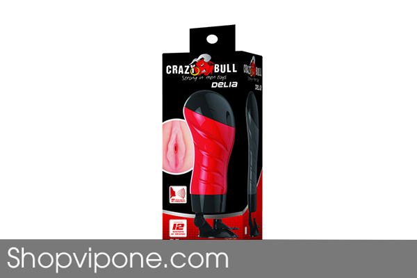 Âm đạo giả Crazy Bull gắn tường Delia rung rên
